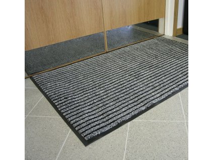 Šedá textilní vnitřní čistící vstupní rohož - 60 x 90 x 0,8 cm - 2 ks