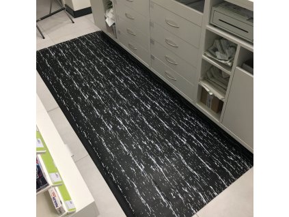 Černá gumová protiúnavová průmyslová rohož FLOMA Marble - 90 x 60 x 1,25 cm
