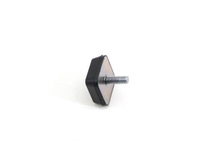 Černý gumový doraz tvaru komolého jehlanu se šroubem FLOMA - 5 x 5 x 2 cm