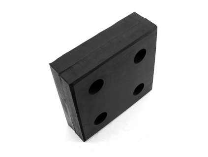 Černý gumový doraz na rampu FLOMA - 25 x 25 cm a tloušťka 8 cm