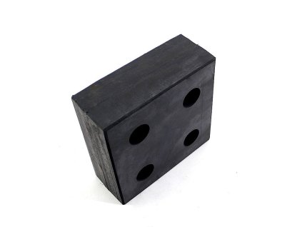 Černý gumový doraz na rampu FLOMA - 25 x 25 cm a tloušťka 10 cm