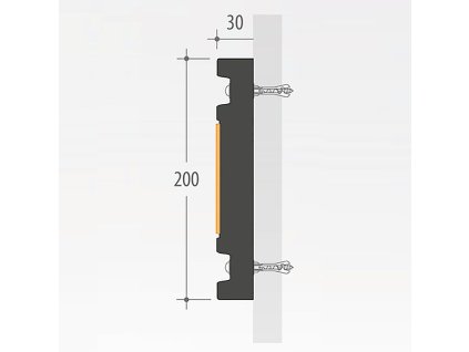 Gumová odolná ochrana zdí, stěn (svodidlo) FLOMA Heavy Duty - 300 x 20 x 3 cm