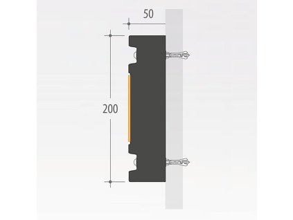 Gumová extra odolná ochrana zdí, stěn (svodidlo) FLOMA Heavy Duty - 300 x 20 x 5 cm