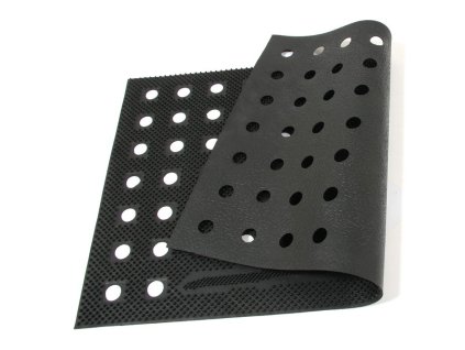 Gumová čisticí děrovaná venkovní vstupní rohož FLOMA Cat - délka 45 cm, šířka 75 cm, výška 0,7 cm