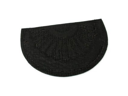 Kokosová čistící venkovní půlkruhová vstupní rohož FLOMA Flower - délka 40 cm, šířka 60 cm, výška 0,8 cm