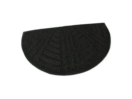 Kokosová čistící venkovní půlkruhová vstupní rohož FLOMA Stripes - Lines - délka 45 cm, šířka 75 cm a výška 0,8 cm