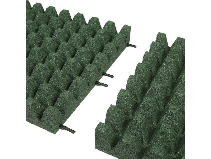 Zelená gumová certifikovaná dopadová dlažba FLOMA V25/R15 - 50 x 50 x 2,5 cm
