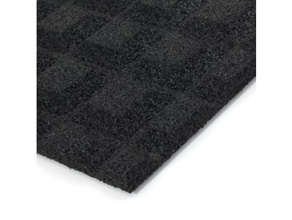 Černá gumová certifikovaná dopadová dlažba FLOMA V25/R15 - 100 x 100 x 2,5 cm