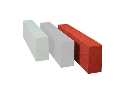 Červený gumový dopadový obrubník OB1 FLOMA - 100 x 15 x 30 cm