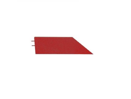 Červený levý nájezd (roh) pro gumovou dlažbu - 75 x 30 x 3,5 cm