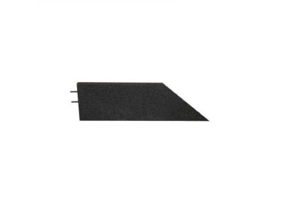 Černý levý nájezd (roh) pro gumovou dlažbu - 75 x 30 x 4,5 cm