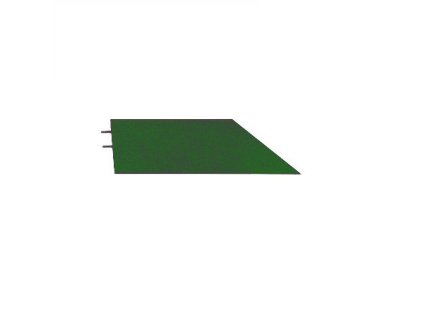 Zelený levý nájezd (roh) pro gumovou dlažbu - 75 x 30 x 6,5 cm