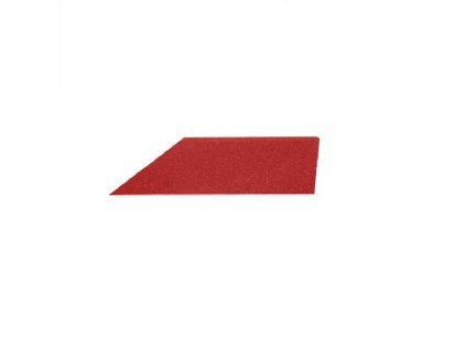 Červený gumový pravý nájezd (roh) pro gumovou dlažbu - 75 x 30 x 2,5 cm