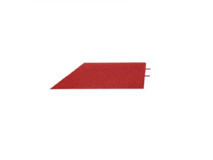 Červený pravý nájezd (roh) pro gumovou dlažbu - 75 x 30 x 3 cm