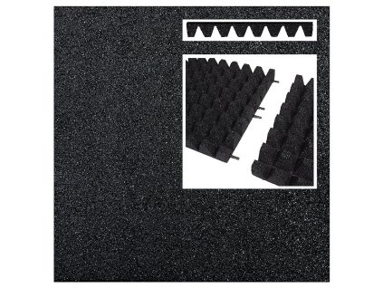 Černá gumová certifikovaná dopadová dlažba FLOMA V65/R50 - 50 x 50 x 6,5 cm