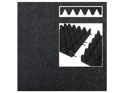 Černá gumová certifikovaná dopadová dlažba FLOMA V100/R75 - 50 x 50 x 10 cm