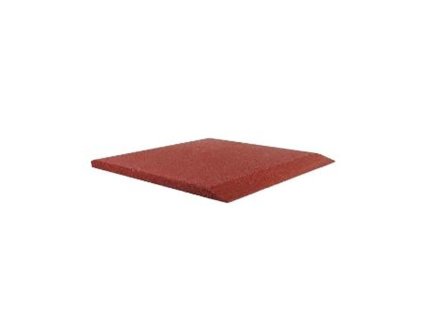 Červená gumová krajová dopadová dlažba FLOMA V30/R00 - 50 x 50 x 3 cm