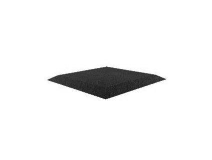 Černá gumová krajová dopadová dlažba (roh) FLOMA V30/R00 - 50 x 50 x 3 cm