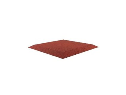Červená gumová krajová dopadová dlažba (roh) (V40/R00) FLOMA - 50 x 50 x 4 cm