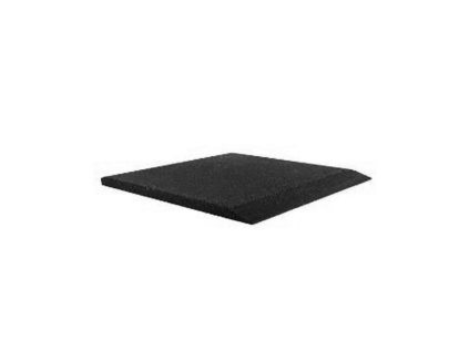 Černá gumová krajová dopadová dlažba FLOMA V45/R00 - 50 x 50 x 4,5 cm