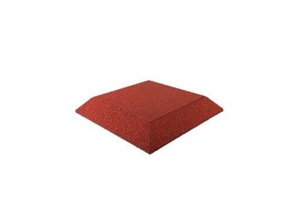 Červená gumová krajová dopadová dlažba (roh) FLOMA V55/R00 - 50 x 50 x 5,5 cm