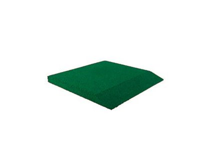 Zelená gumová krajová dopadová dlažba FLOMA V65/R00 - 50 x 50 x 6,5 cm