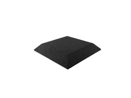 Černá gumová krajová dopadová dlažba (roh) FLOMA V65/R00 - 50 x 50 x 6,5 cm