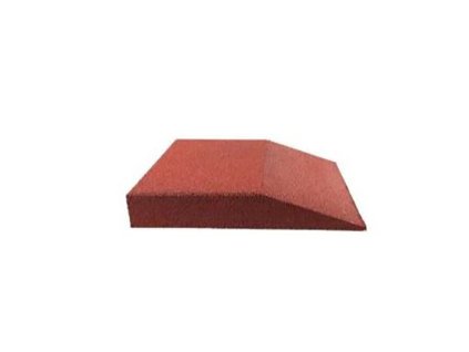 Červená gumová krajová dopadová dlažba FLOMA V80/R00 - 50 x 50 x 8 cm