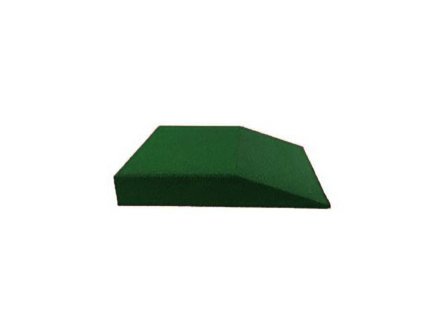 Zelená gumová krajová dopadová dlaždice FLOMA V80/R00 - 50 x 50 x 8 cm
