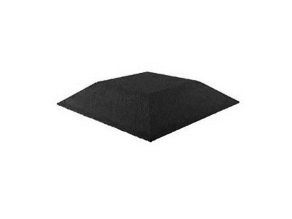 Černá gumová krajová dopadová dlaždice (roh) FLOMA V80/R00 - 50 x 50 x 8 cm