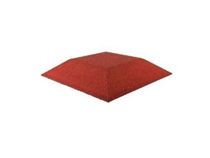 Červená gumová krajová dopadová dlaždice (roh) FLOMA V80/R00 - 50 x 50 x 8 cm