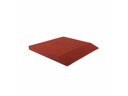 Červená gumová krajová hladká dlažba (V90/R00) FLOMA - 50 x 50 x 9 cm
