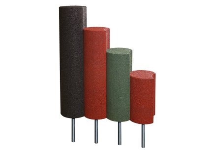 Červená gumová palisáda - průměr 25 cm a výška 60 cm