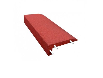 Červený gumový kryt obrubníku - 100 x 40 x 15 cm