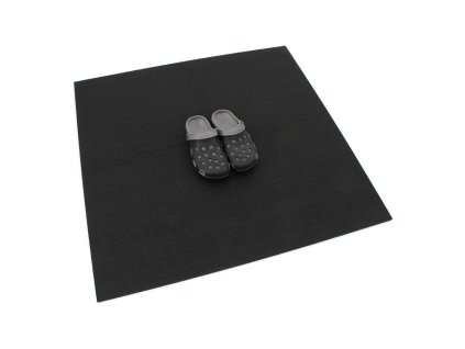 Černá gumová modulová puzzle dlažba (roh) FLOMA FitFlo SF1050 - 47,8 x 47,8 x 1 cm