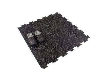 Černo-šedá gumová modulová puzzle dlažba (střed) FLOMA FitFlo SF1050 - 95,6 x 95,6 x 1,6 cm