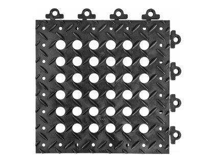 Černá protiúnavová protiskluzová rohož Diamond Flex Lok - 30 x 30 x 2,5 cm