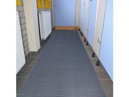 Šedá bazénová protiskluzová rohož Akwadek - 10m x 122 cm x 1,2cm