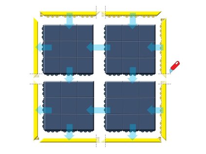 Černá gumová rohož Cushion Ease Solid ESD Nitrile FR - 91 x 91 x 1,9 cm