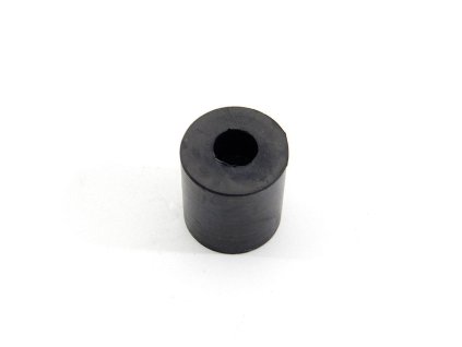 Černý gumový válcový doraz s dírou pro šroub FLOMA - průměr 3 cm x 3 cm