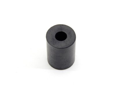 Černý gumový válcový doraz s dírou pro šroub FLOMA - průměr 3 cm x 4 cm