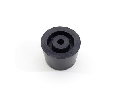 Černý gumový kónický doraz s dírou pro šroub FLOMA - průměr 7 cm x 5 cm