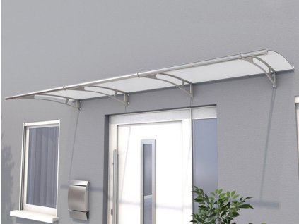 Vchodová stříška Guttavordach PT/L 270 x 95 cm nerez / bílý polykarbonát