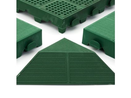 Zelený plastový rohový nájezd pro terasovou dlažbu Linea Combi - 4,8 cm - 4 ks