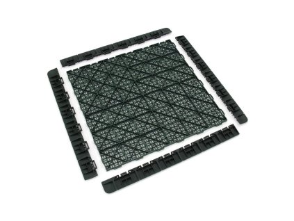 Zelená plastová děrovaná terasová dlažba Linea Marte - 55,5 x 55,5 x 1,3 cm