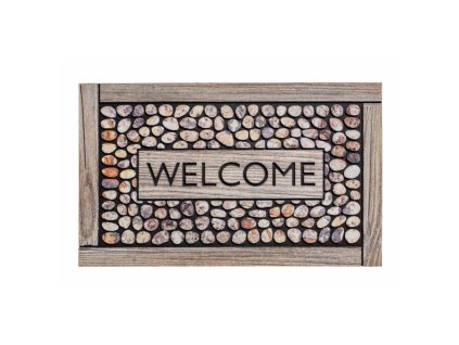 Venkovní čistící vstupní rohož FLOMA Residence Welcome Framed Pebbles - délka 45 cm, šířka 75 cm a výška 0,9 cm