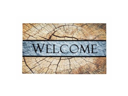 Venkovní čisticí vstupní rohož FLOMA Residence Welcome Grain - délka 45 cm, šířka 75 cm, výška 0,9 cm