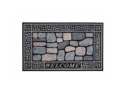 Venkovní čistící vstupní rohož FLOMA Residence Stones Welcome - délka 45 cm, šířka 75 cm, výška 0,9 cm