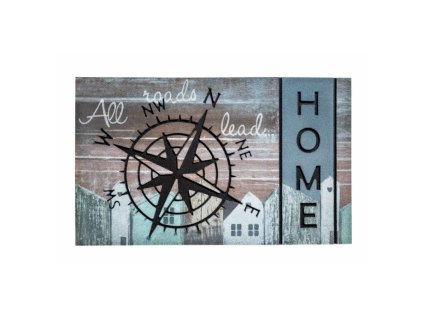 Venkovní čisticí vstupní rohož FLOMA Residence Compass Road Home - délka 45 cm, šířka 75 cm, výška 0,9 cm