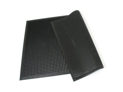 Černá gumová venkovní vstupní rohož s obvodovou hranou Octomat Mini - 120 x 180 x 1,2 cm